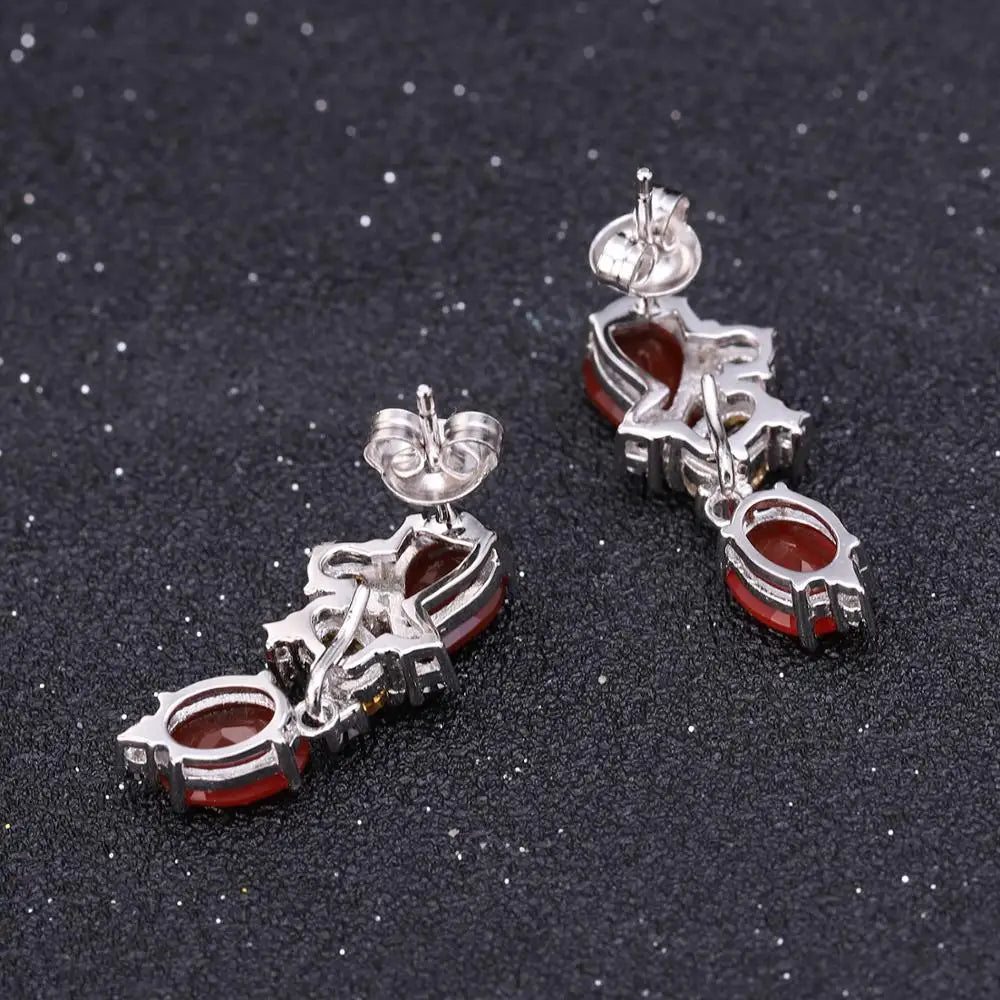 GEM'S BALLE 925 Sterling Silver Candy Set Garnet Citrine