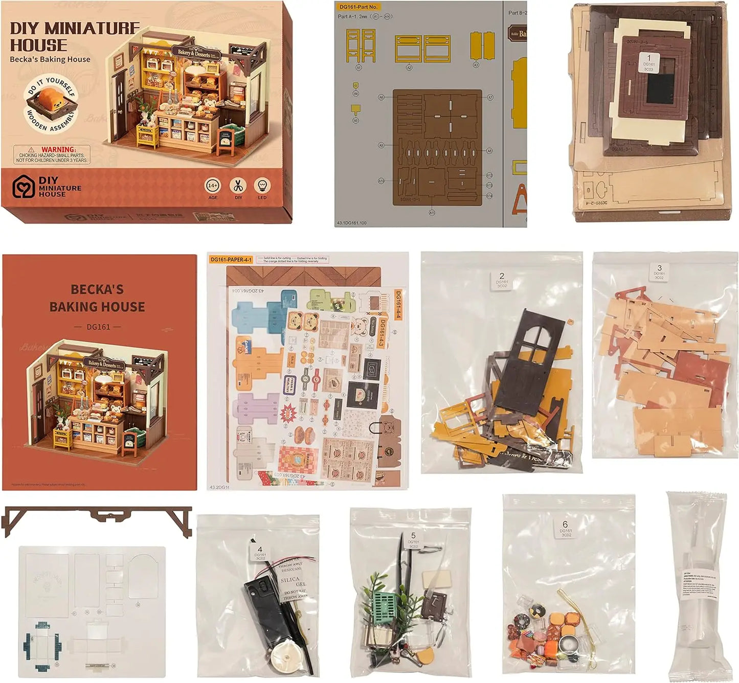 Green Lemon Love Robotime Mini Dolls House Kit With LED