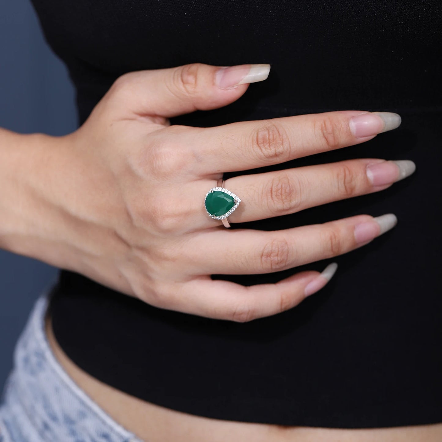 GEM'S BALLET Sterling Silver Gemstone Earrings Ring Set