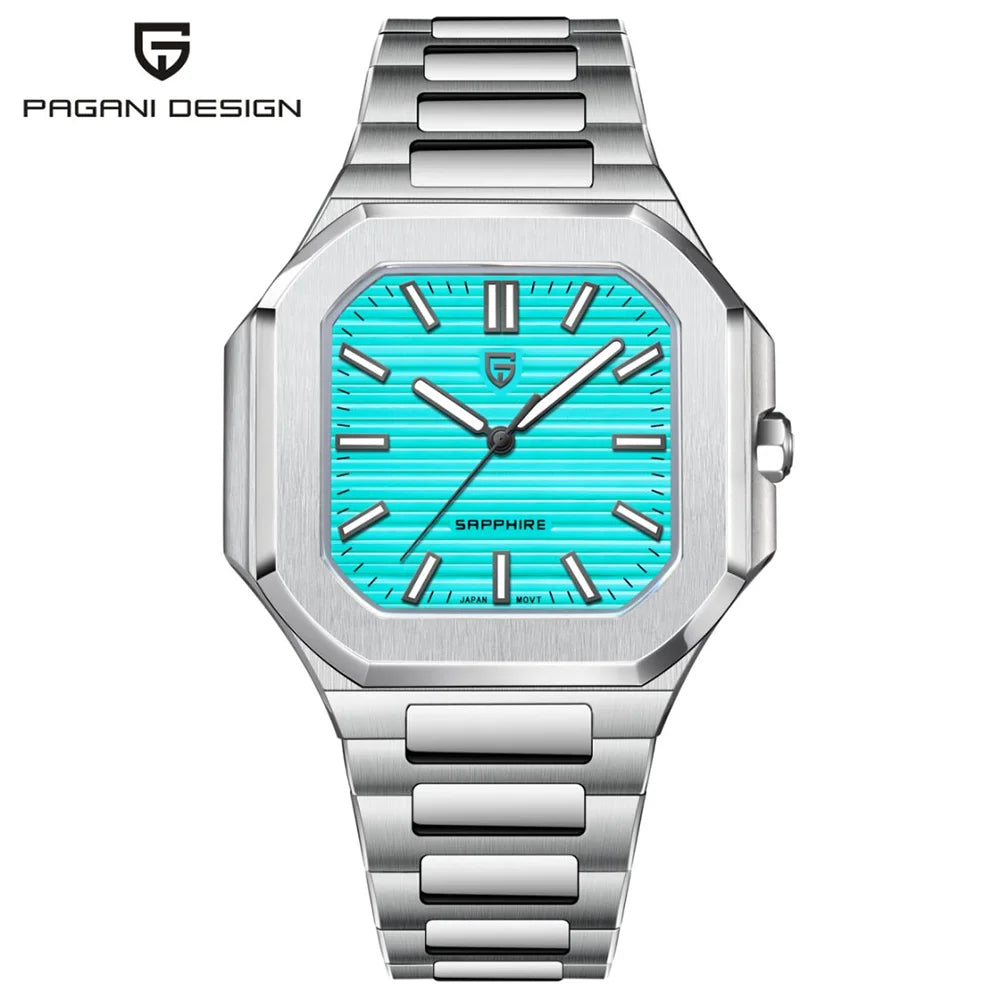 2025 Pagani Design 37MM Men Quartz Watch Top Brand Sapphire Glass AR Coated Business Luxury Genuine Leather Strap