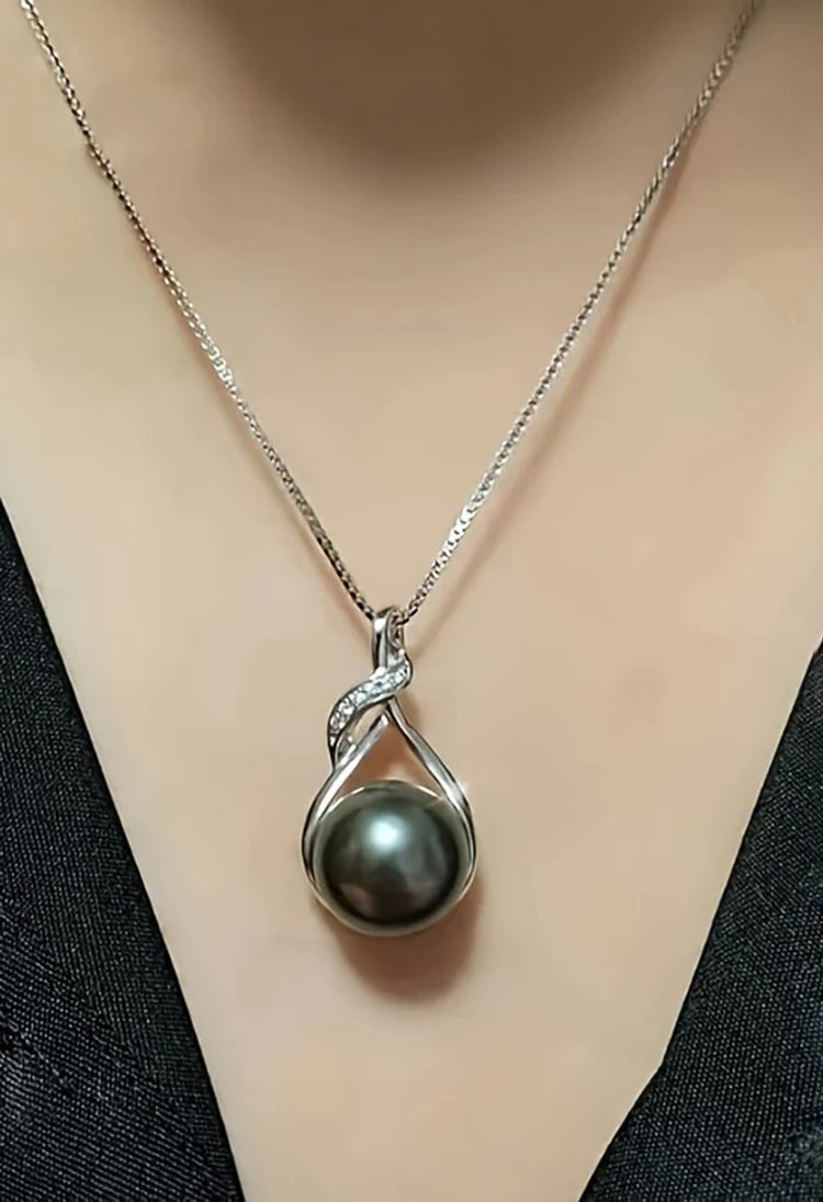 Lxalry Handmade Tahitian-Black Pearl Necklace Women - Gift for Wife/Mom/Girlfriend Mother's Day/Valentine's Day/Christmas