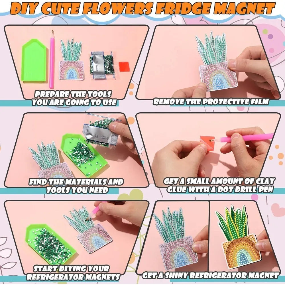 Green Lemon Love Remuuly Diamond Painting Magnets 30 Pcs