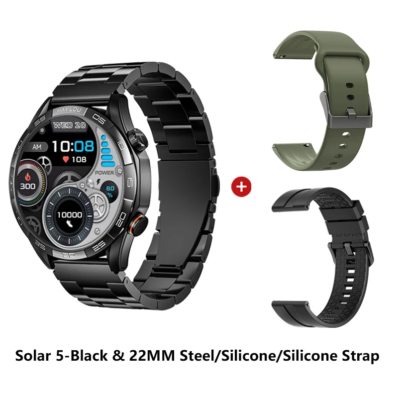 Haylou Solar 5 Voice Calling Smartwatch 1.58 Inch AMOLED Display 60Hz Sports Smartwatch for Men with 24 Hour Health Monitoring