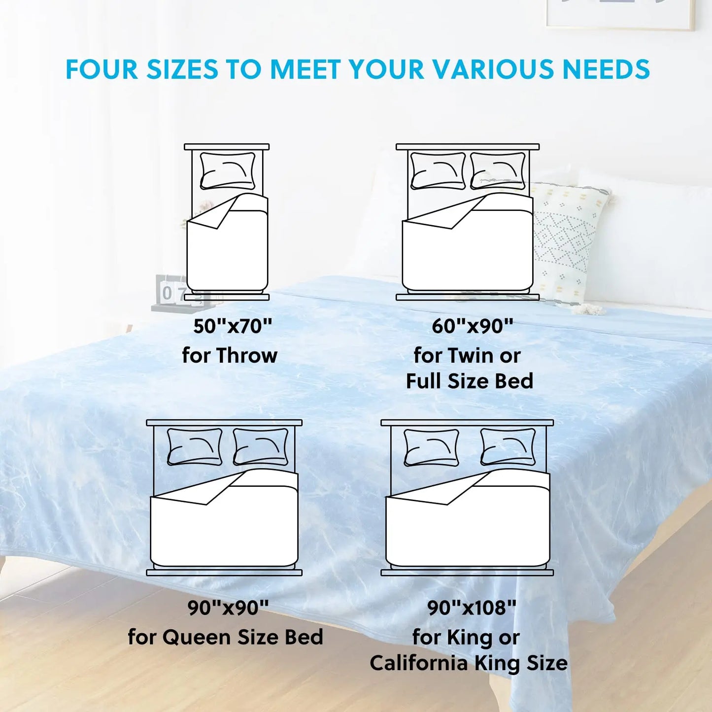 Cooling Blanket Tie Dye Double Sided Effect Lightweight Breathable Summer Blanket for Hot Sleepers and Night Sweats Grey