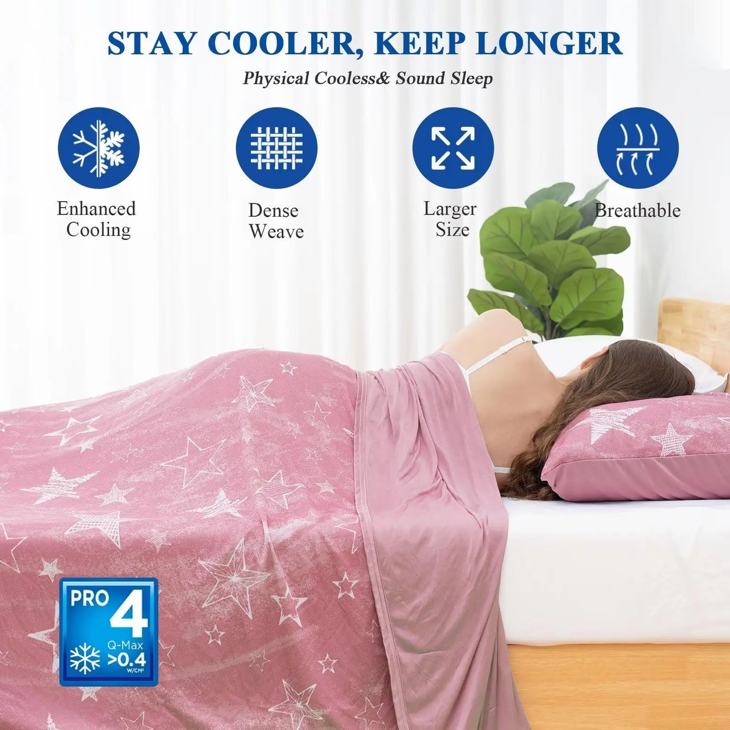 Orhopui Cooling Blankets Star Print Cooling Throw Blanket Double Sided Cold Effect Cool Lightweight Breathable Sofa Summer