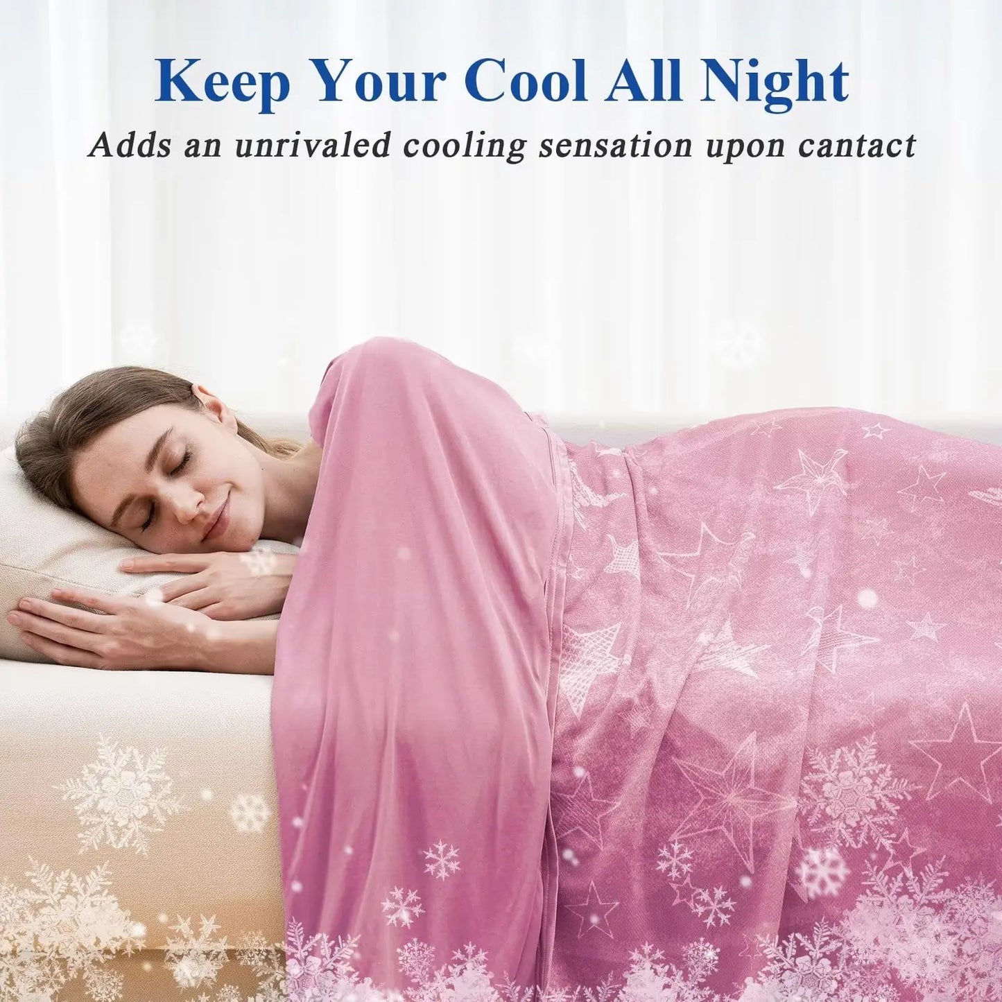 Orhopui Cooling Blankets Star Print Cooling Throw Blanket Double Sided Cold Effect Cool Lightweight Breathable Sofa Summer