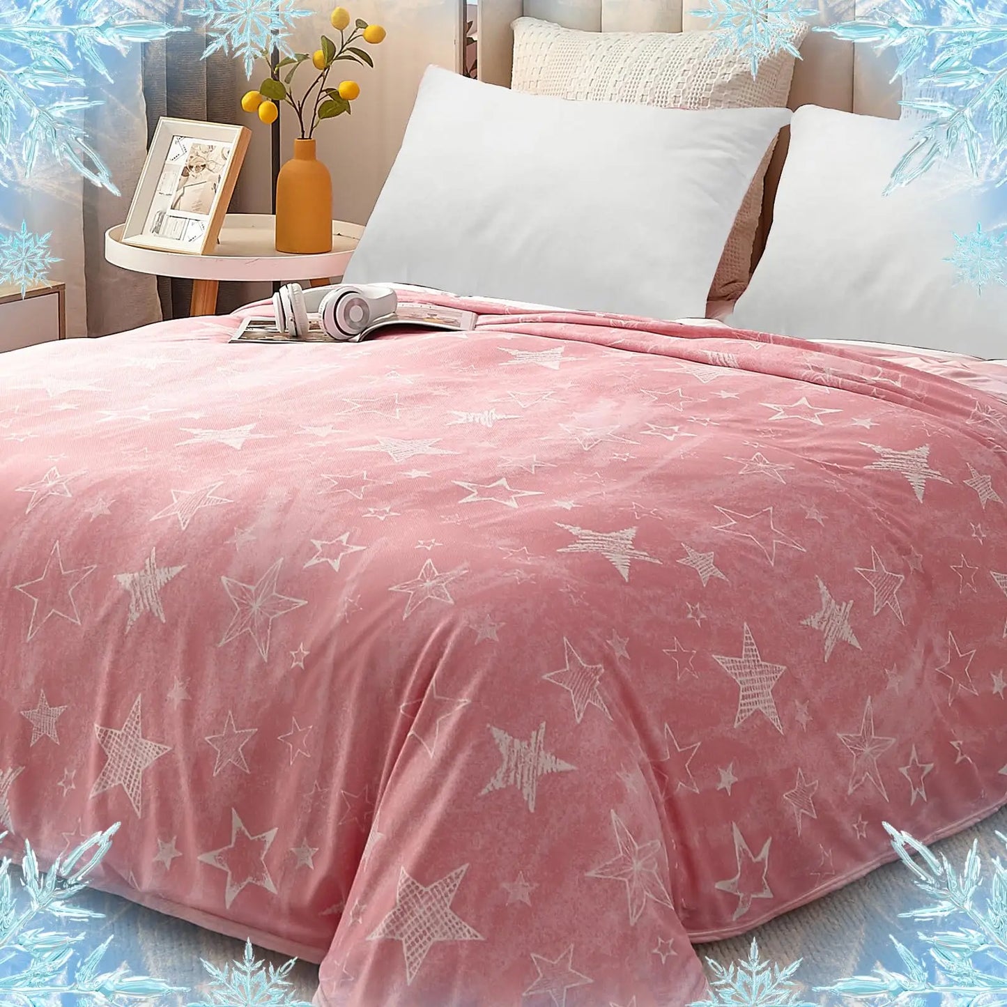 Orhopui Cooling Blankets Star Print Cooling Throw Blanket Double Sided Cold Effect Cool Lightweight Breathable Sofa Summer