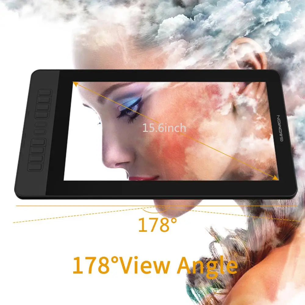 GAOMON PD1561 Graphics Tablet Monitor IPS HD Drawing Display Anti-glare 15.6 Inch Screen 72% NTSC Gamut Best For Beginner
