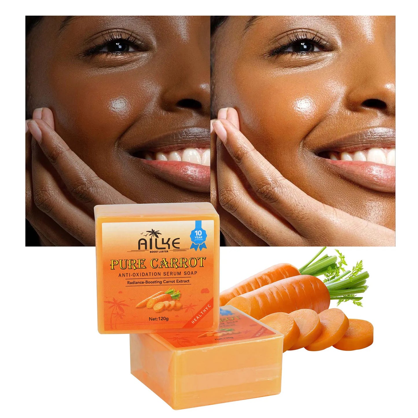 AILKE Carrot Whitening Soap For Face And Body Brightening