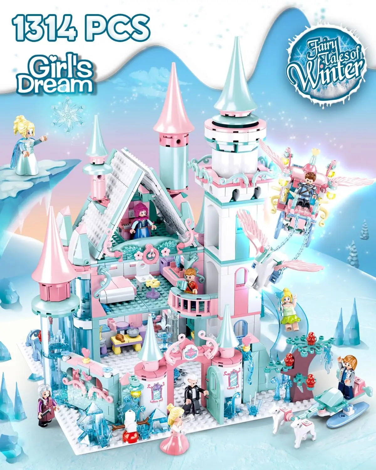SLUBAN Frozen Castle Building Blocks Set With Princess Figures CollectorEditionExclusive