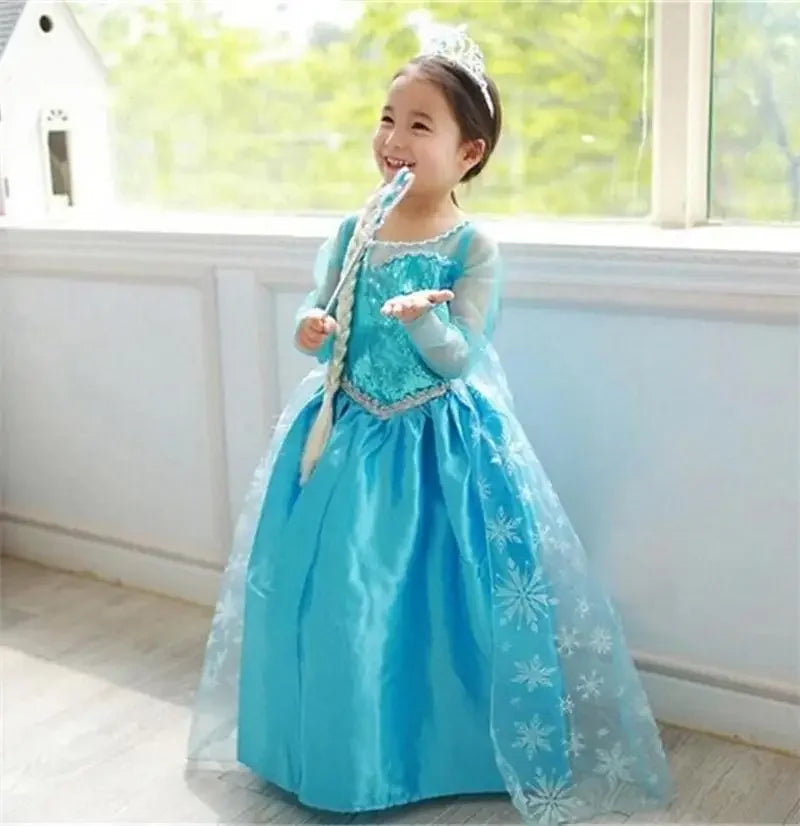 Elsa Snow Queen Girls UltraDeluxeTwinkleDecor Costume Dress For Premium Princess