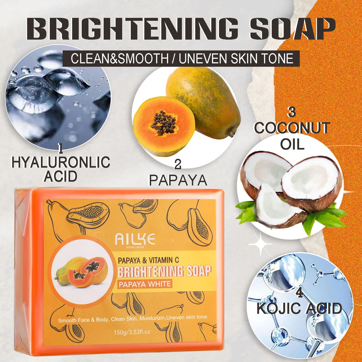 Green Lemon Love Papaya Whitening Soap For Dull Skin