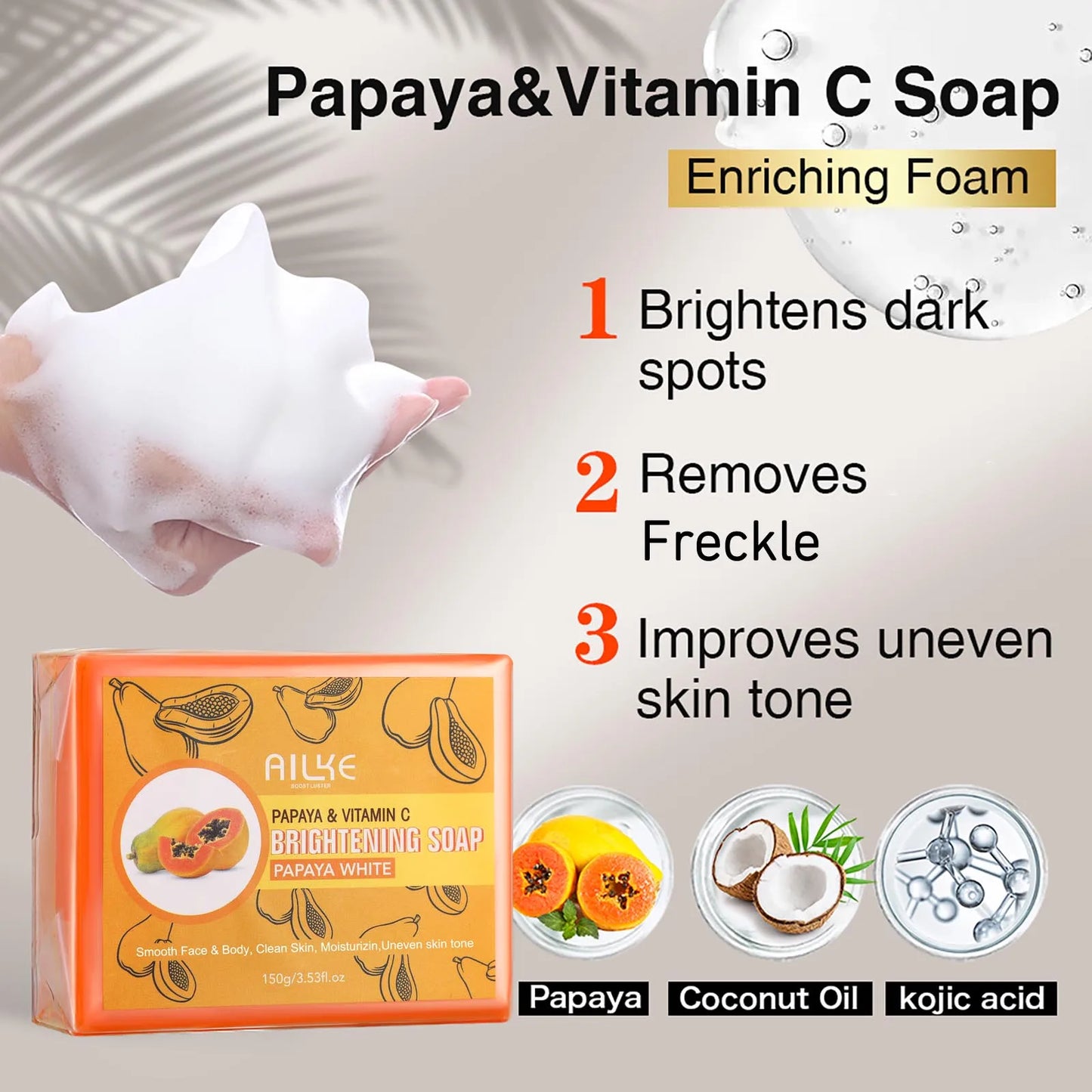 Green Lemon Love AILKE Papaya Soap For Skin Whitening