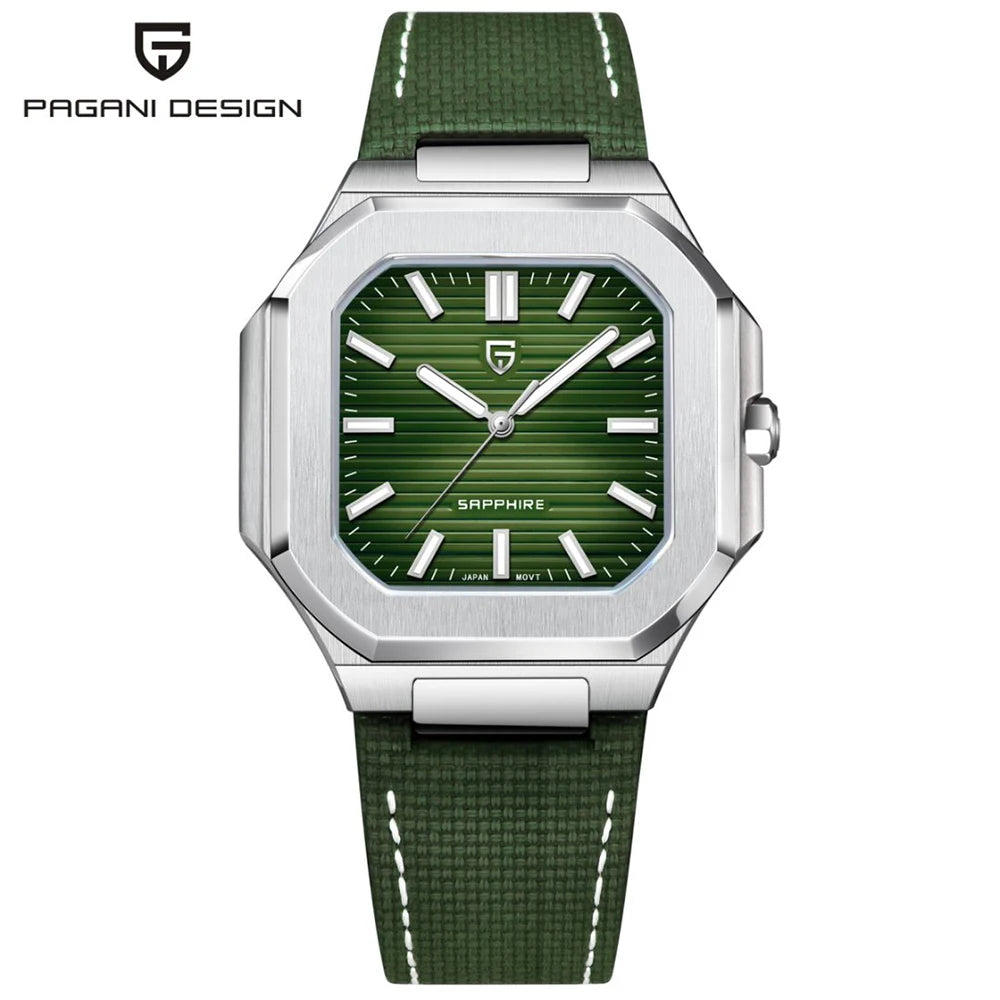 2025 Pagani Design 37MM Men Quartz Watch Top Brand Sapphire Glass AR Coated Business Luxury Genuine Leather Strap