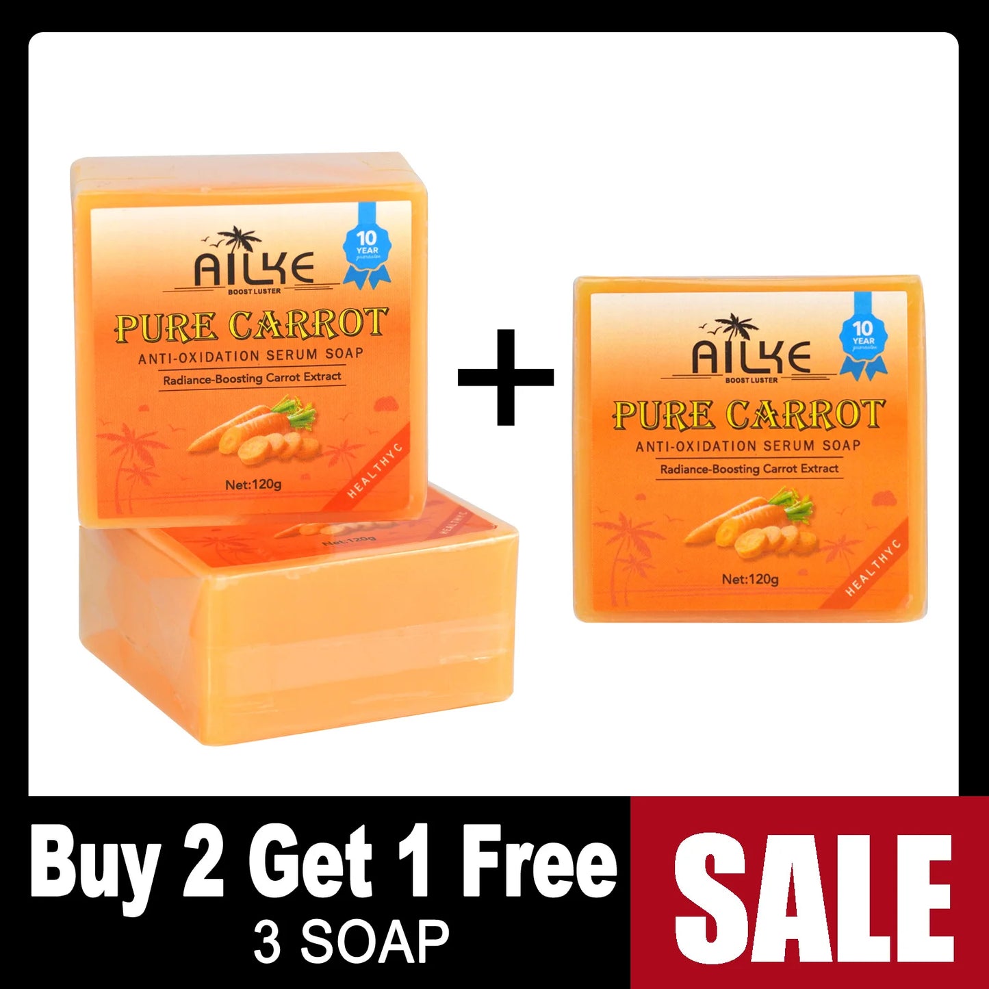 AILKE Carrot Whitening Soap For Face And Body Brightening