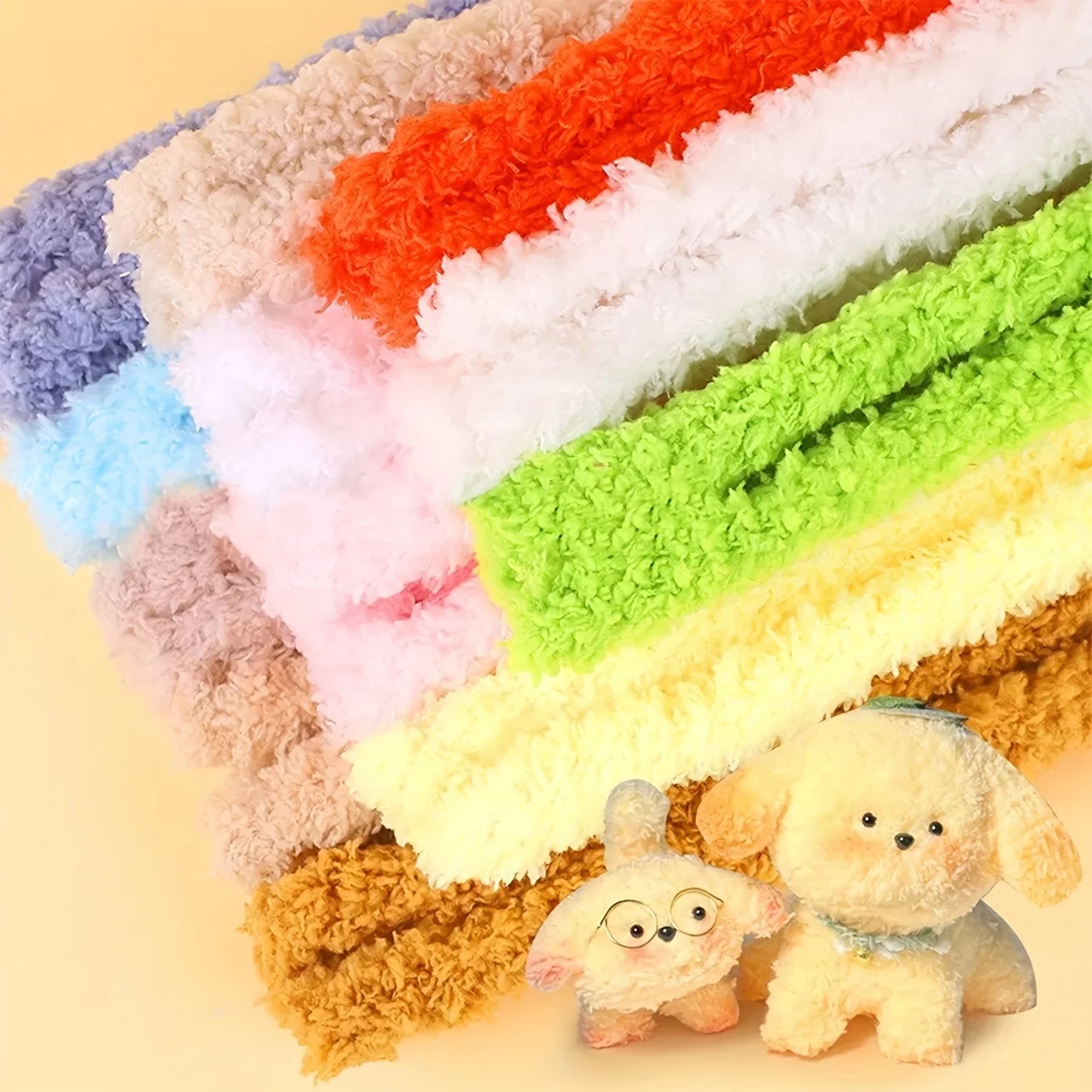 7-Piece DIY Coral Velvet Twisting Kit – Ultra-Dense Handicraft Material for Knitting Plush Puppies & Small Animals, Complete