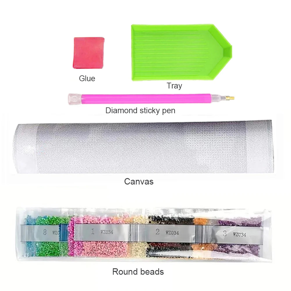 Green Lemon Love Virgin Mary Diamond Painting Kit 5D Round