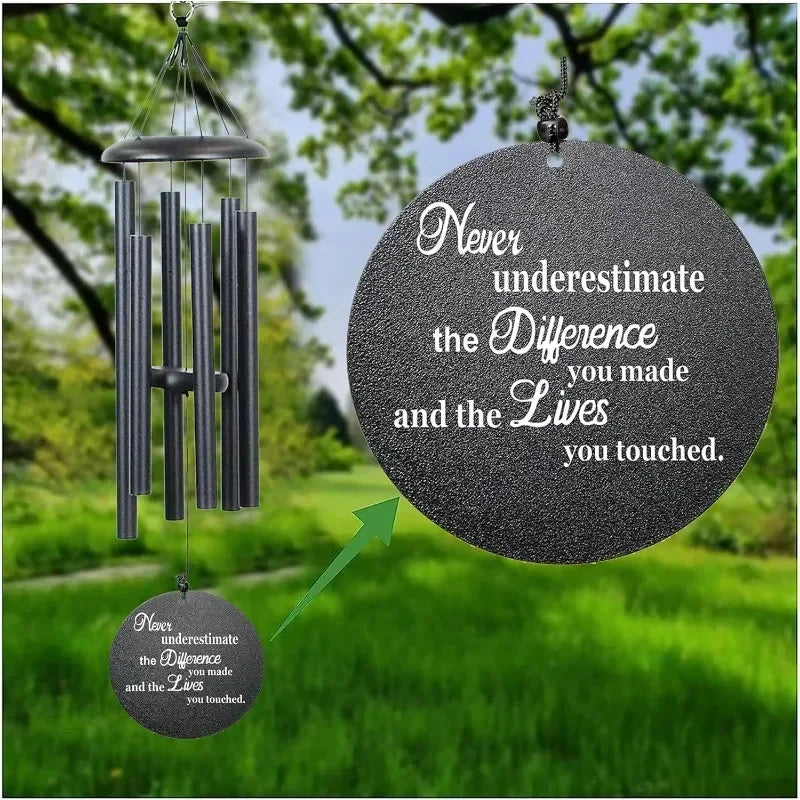 Black Tree of Life Wind Chime Inspirational Retirement Gifts for Men Women Teacher Co-Worker Employee Nanny Nurse