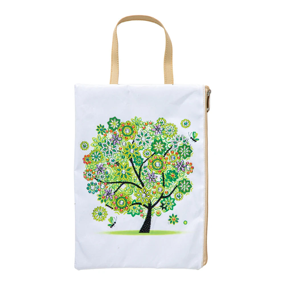 Green Lemon Love Diamond Painting Bag Flax Storage Tote