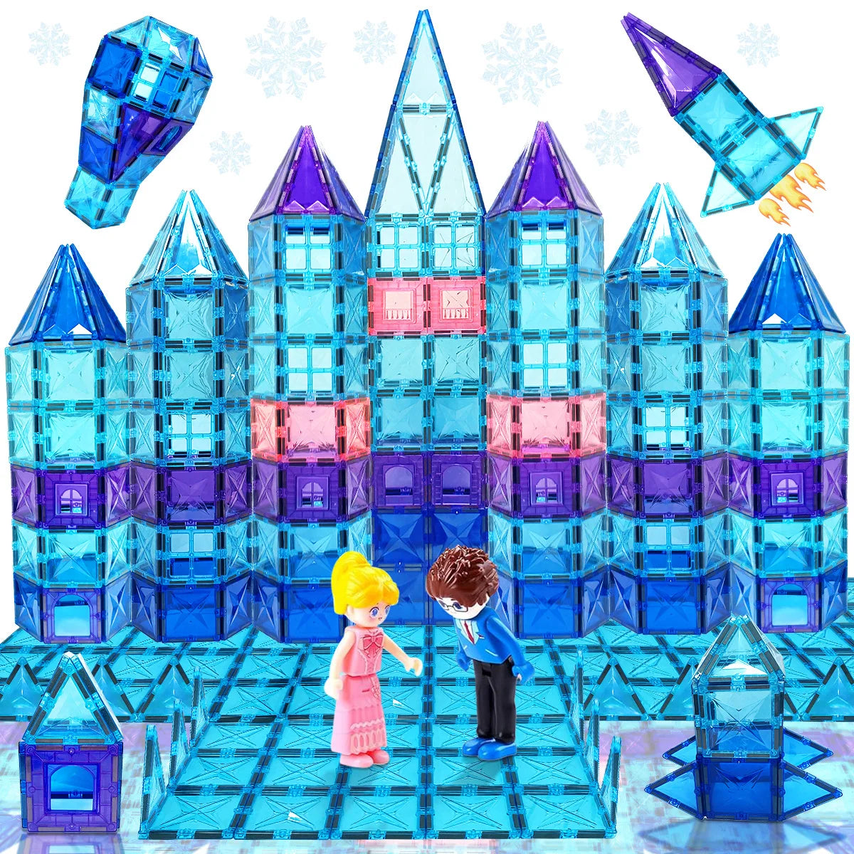 Magnetic Tiles Princess Castle Building Blocks for Girls STEM Toys