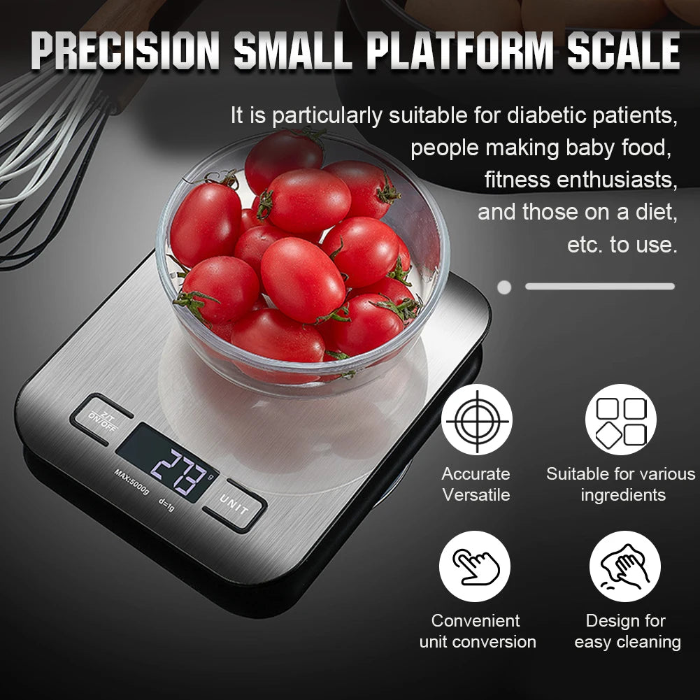 Coffee Scale Digital Kitchen Scale LCD Display Precise Platform Scale Electronic Weights Scales for Cooking Baking 1G Up To 10KG