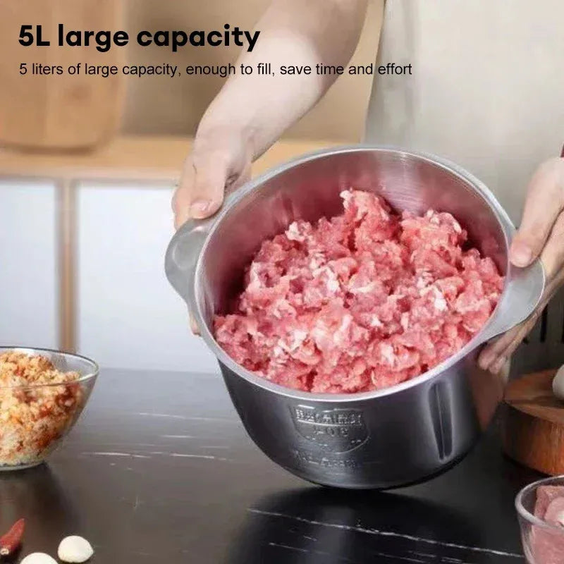 5L Electric Meat Grinders 304 Stainless Steel Food Crusher Multifunctional Vegetable Slicer Chopper Baby Food Processor 110V US