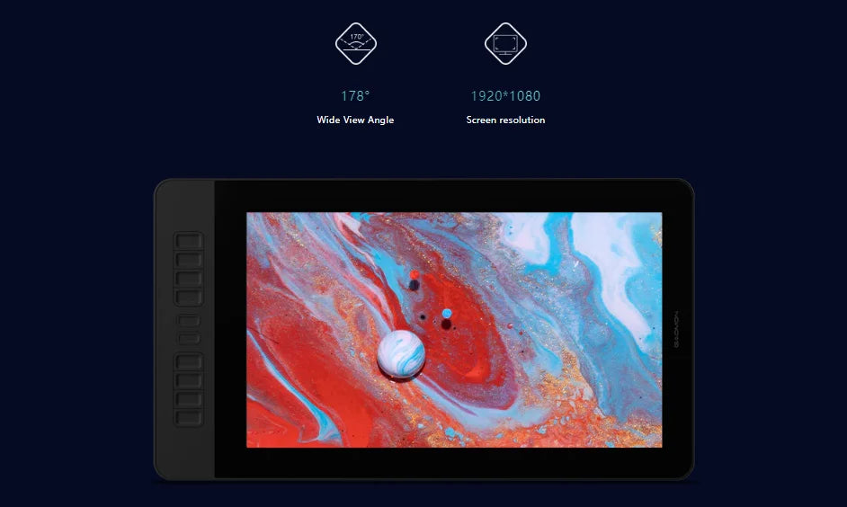 GAOMON PD1561 Graphics Tablet Monitor IPS HD Drawing Display Anti-glare 15.6 Inch Screen 72% NTSC Gamut Best For Beginner