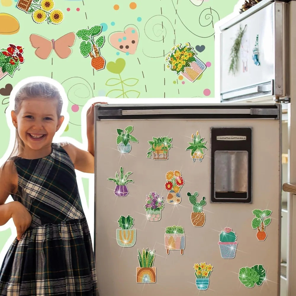 Green Lemon Love Remuuly Diamond Painting Magnets 30 Pcs