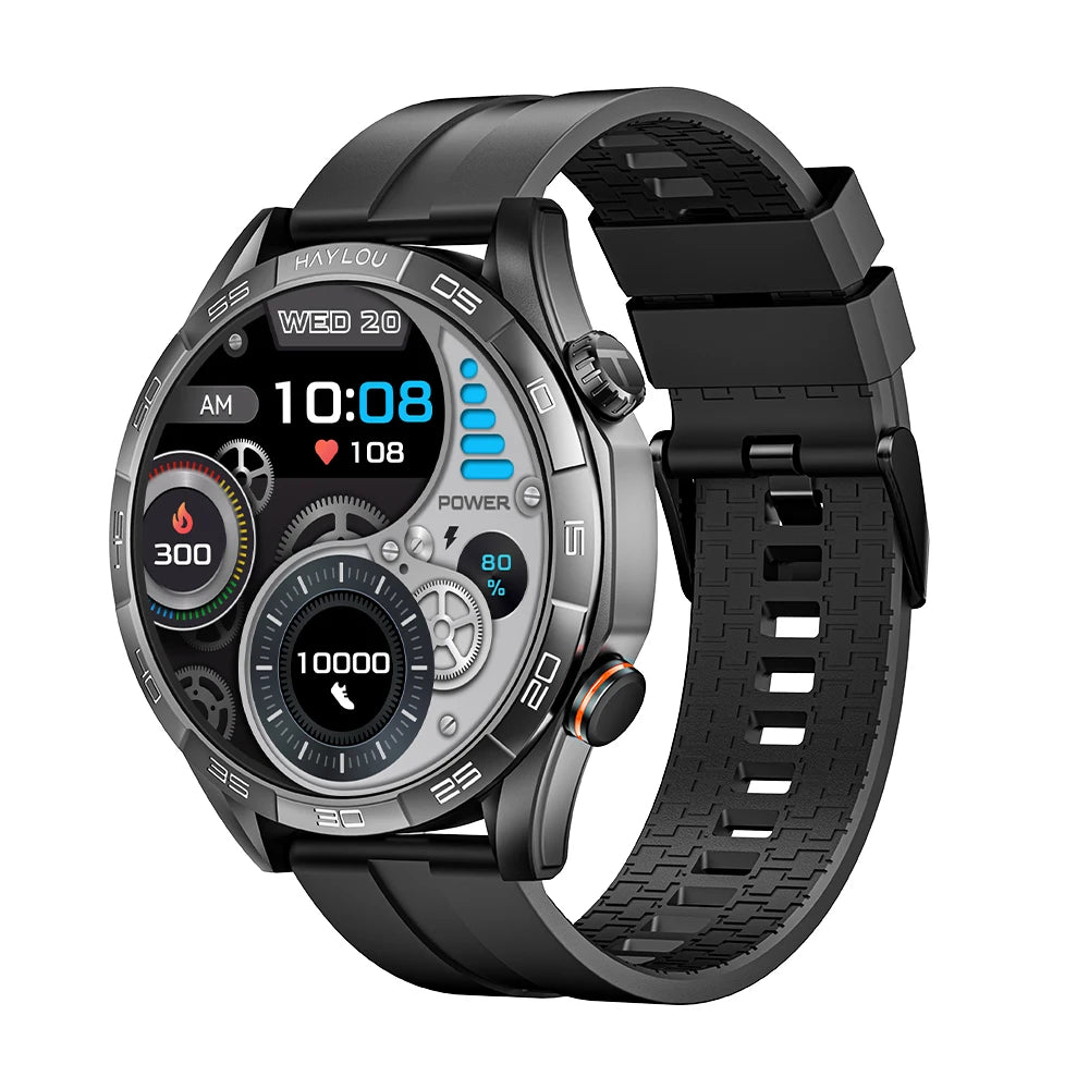 Haylou Solar 5 Voice Calling Smartwatch 1.58 Inch AMOLED Display 60Hz Sports Smartwatch for Men with 24 Hour Health Monitoring