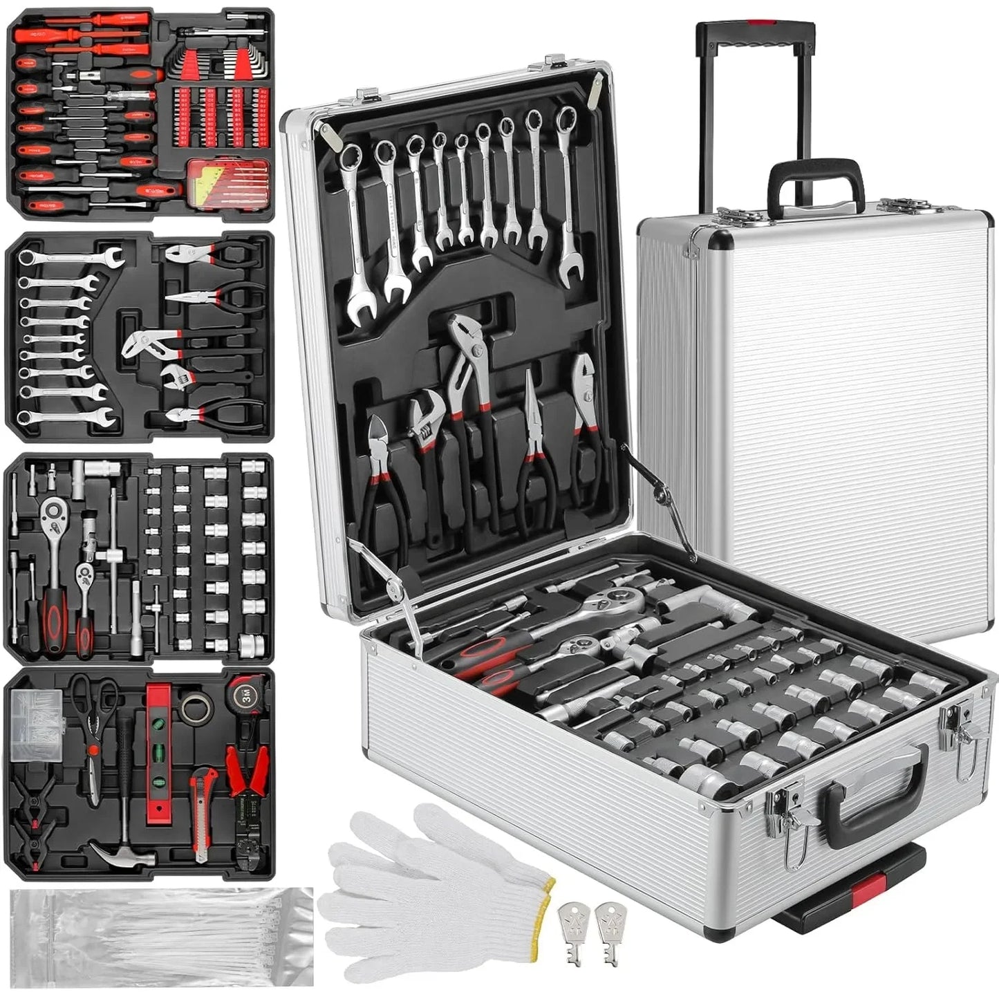 TLGREENDIY 799-Piece Home Repair Tool Set With Trolley Case