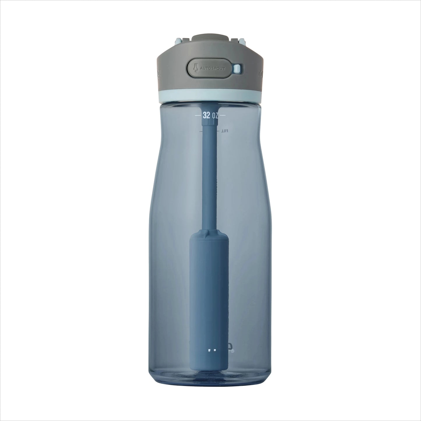 Plastic Filter Water Bottle with  Straw Lid, 32 oz., Dark Ice