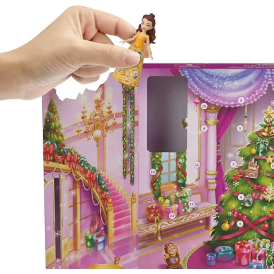 Mattel Disney Princess Advent Calendar 24 Surprises Featuring 3 Dolls 6 Fashion Outfits