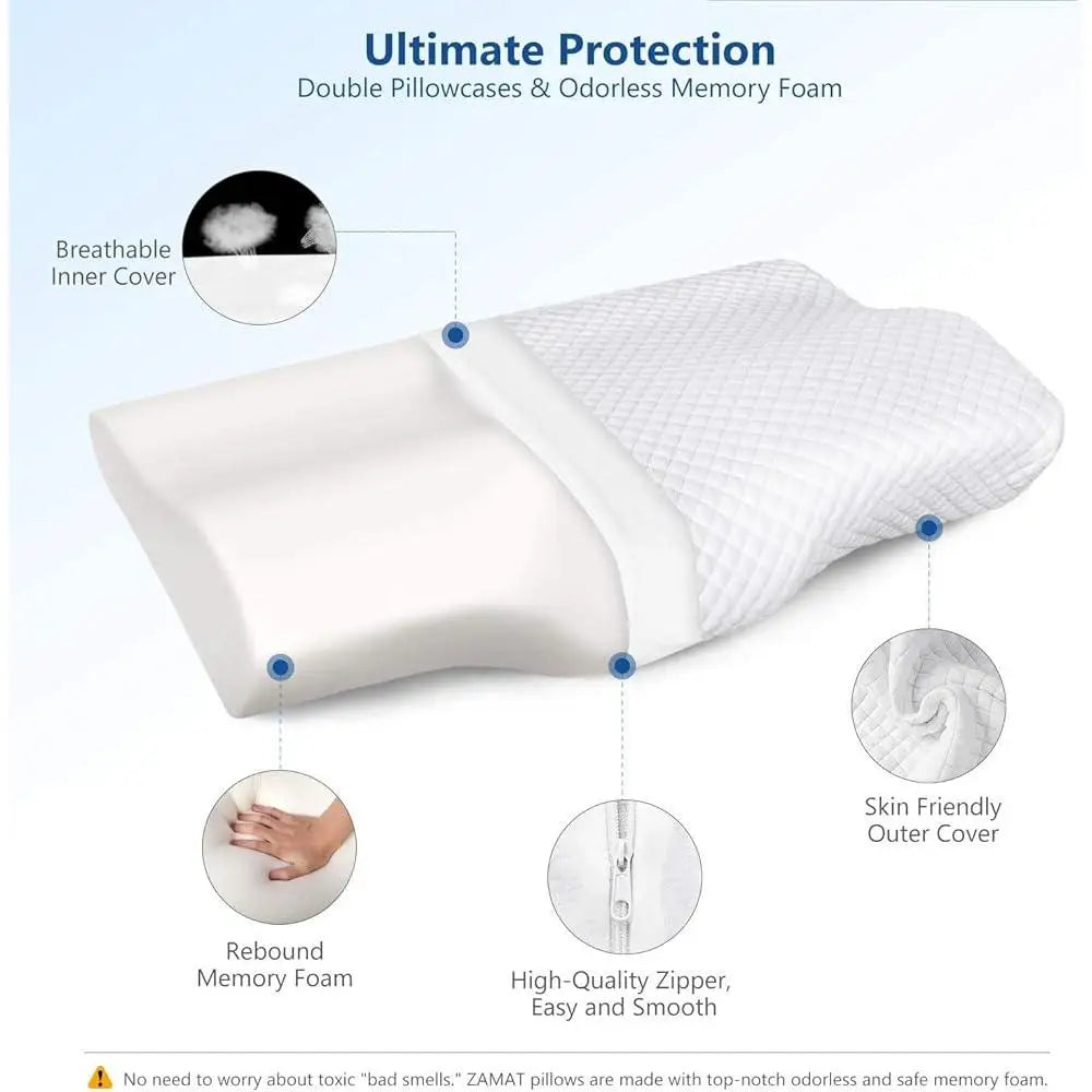 DUTRIEUXCN Adjustable Memory Foam Cervical Pillow Neck Pain