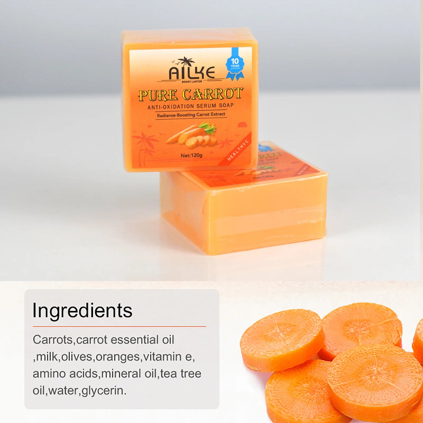 AILKE Carrot Whitening Soap For Face And Body Brightening