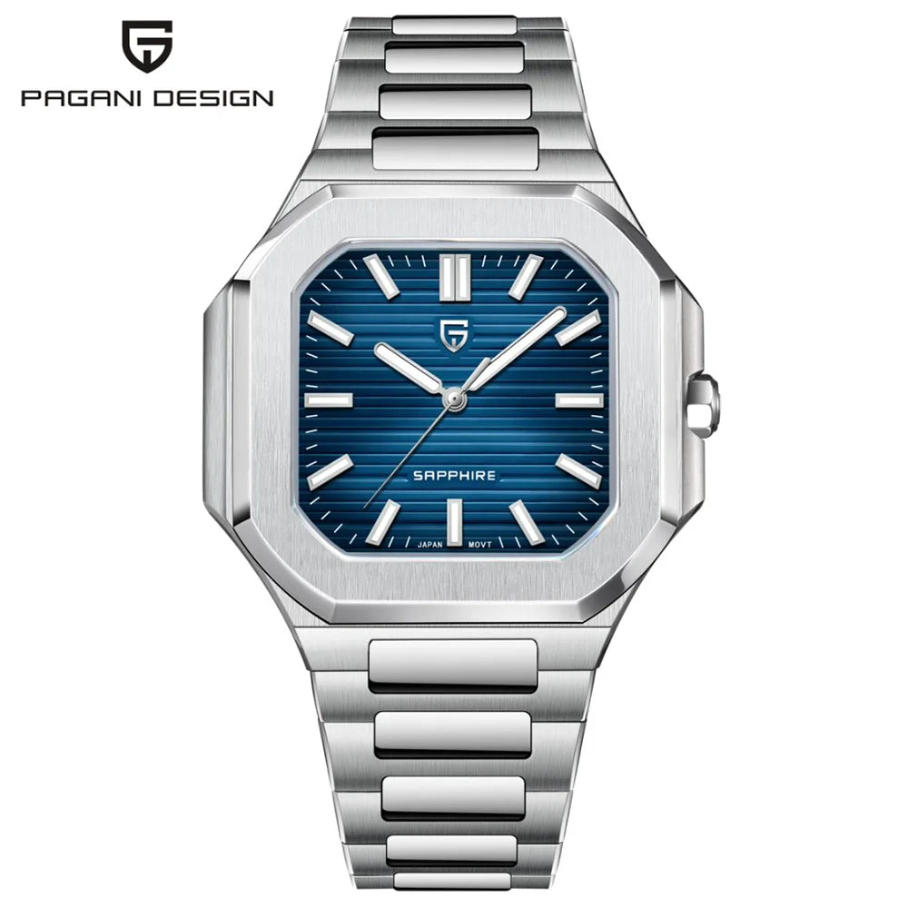 2025 Pagani Design 37MM Men Quartz Watch Top Brand Sapphire Glass AR Coated Business Luxury Genuine Leather Strap