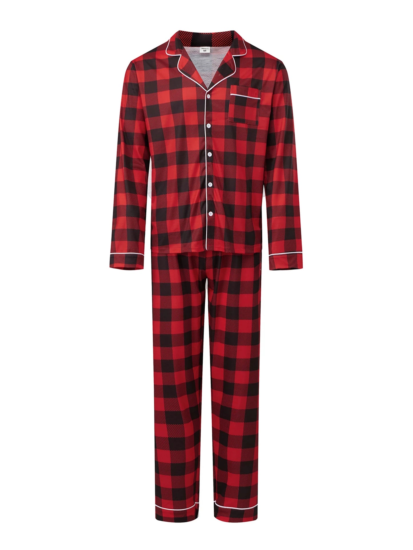 Christmas Family Pajamas Matching Set Long Sleeve Shirt with Pants Plaid Sleepwear Loungewear for the Whole Family