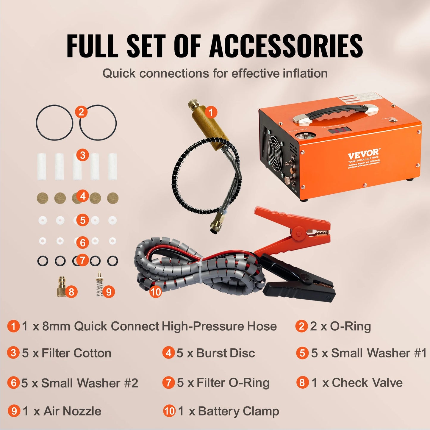 SucceBuy PCP Air Compressor  4500PSI Portable PCP Airgun Compressor Auto-Stop Oil Free Pump for Air Rifle Scuba Diving Bottle