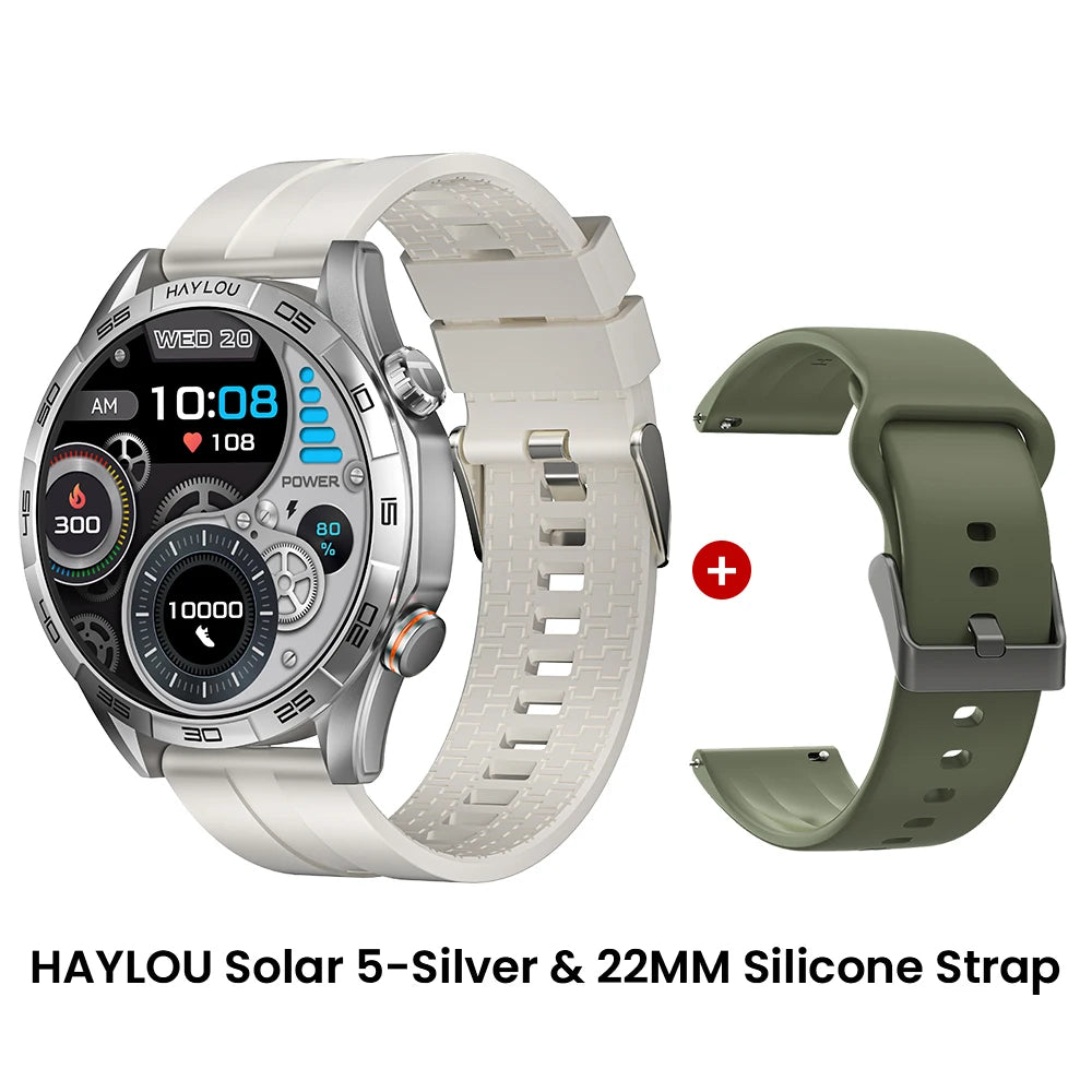 Haylou Solar 5 Voice Calling Smartwatch 1.58 Inch AMOLED Display 60Hz Sports Smartwatch for Men with 24 Hour Health Monitoring