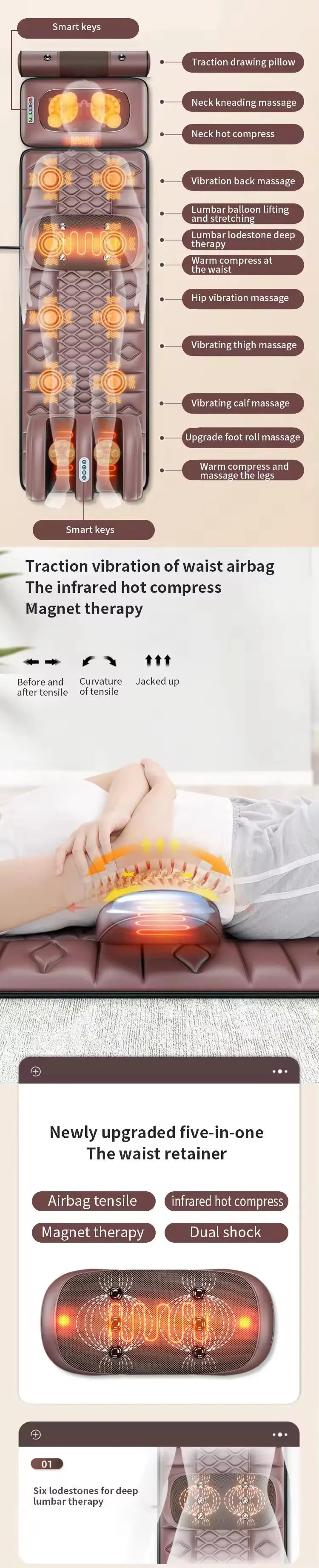 DAMEIDA Full Body Massage Cushion With Heating Vibration