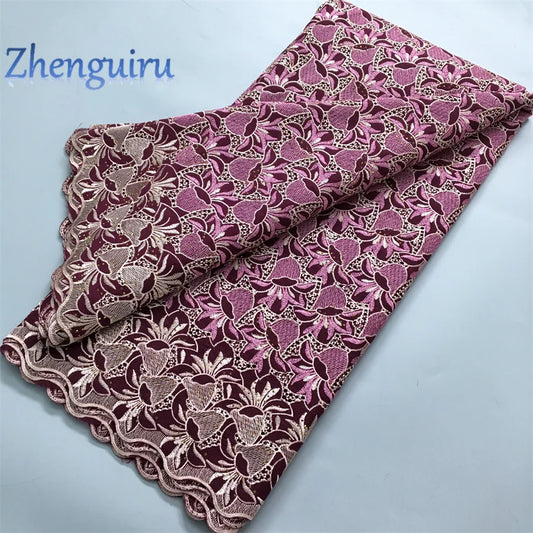 African Lace Fabric 2025 Swiss Voile Cotton Lace Elegant Nigerian Embroidered Cotton Lace Fabric 5 Yards for Women Sew A4016