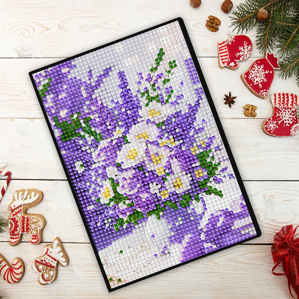 5D DIY Flower Diamond Art Painting Notebook Kit Crystal Notepad Sketchbook Gifts