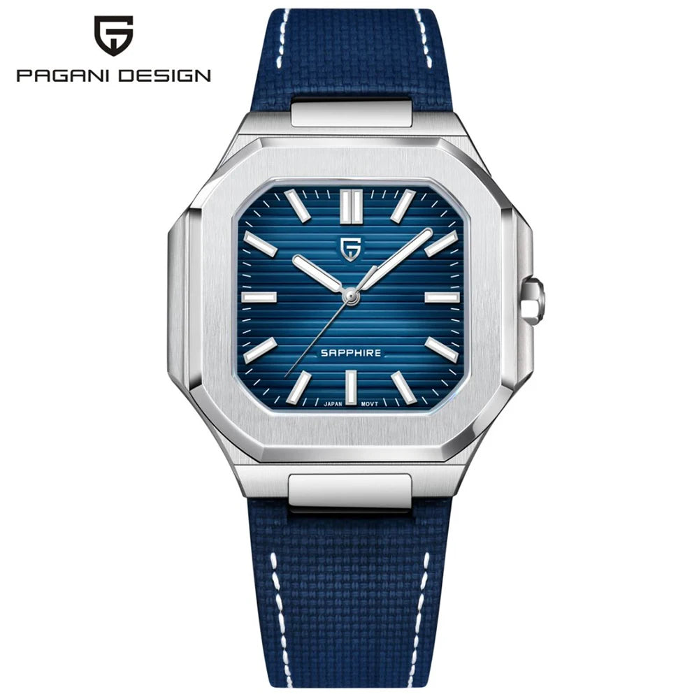 2025 Pagani Design 37MM Men Quartz Watch Top Brand Sapphire Glass AR Coated Business Luxury Genuine Leather Strap