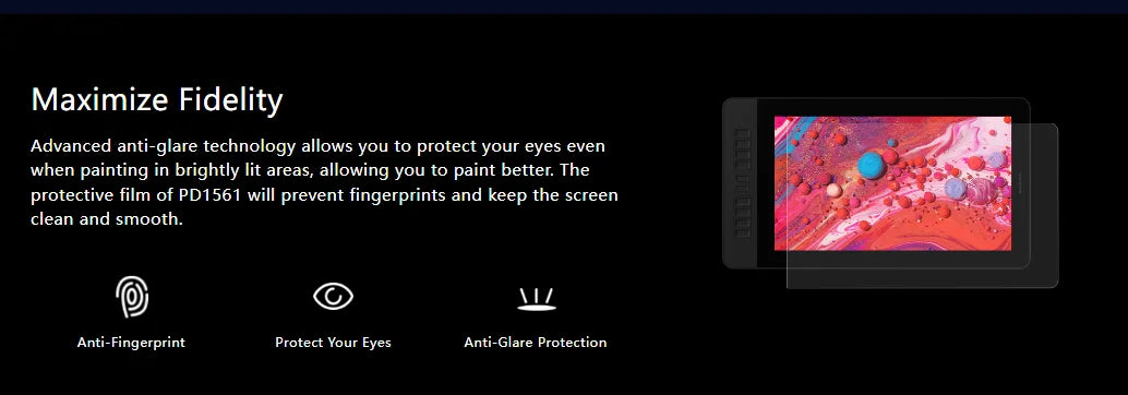 GAOMON PD1561 Graphics Tablet Monitor IPS HD Drawing Display Anti-glare 15.6 Inch Screen 72% NTSC Gamut Best For Beginner