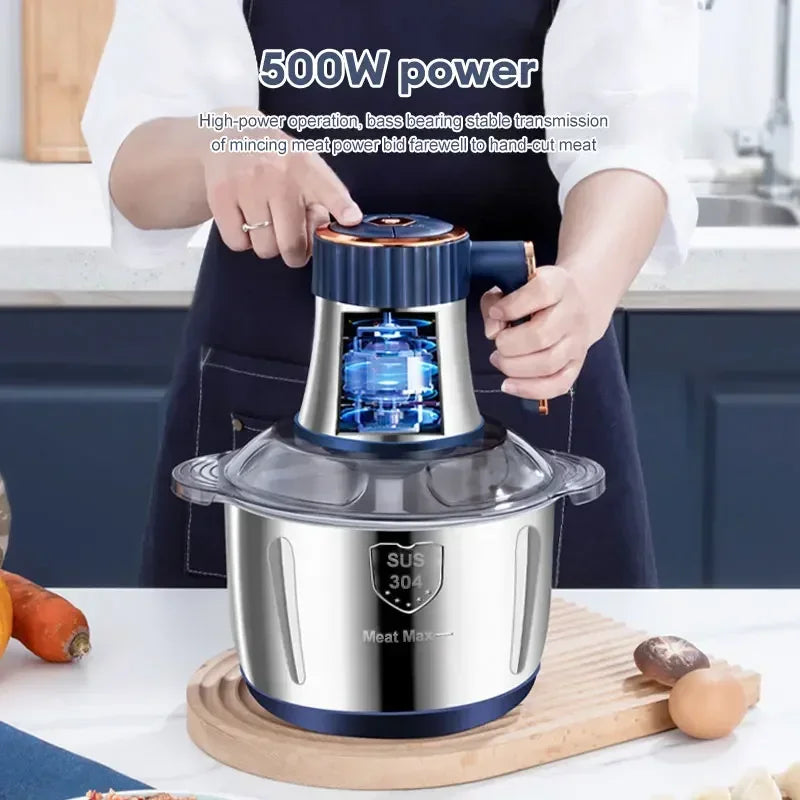 5L Electric Meat Grinders 304 Stainless Steel Food Crusher Multifunctional Vegetable Slicer Chopper Baby Food Processor 110V US