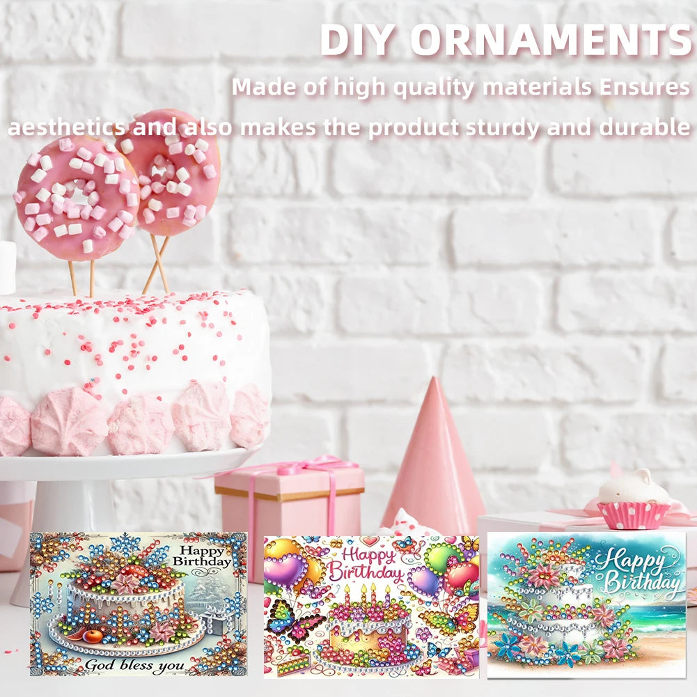 10pcs DIY Diamond Painting Crystal Scratch Card Party Event Gift Card (Birthday)