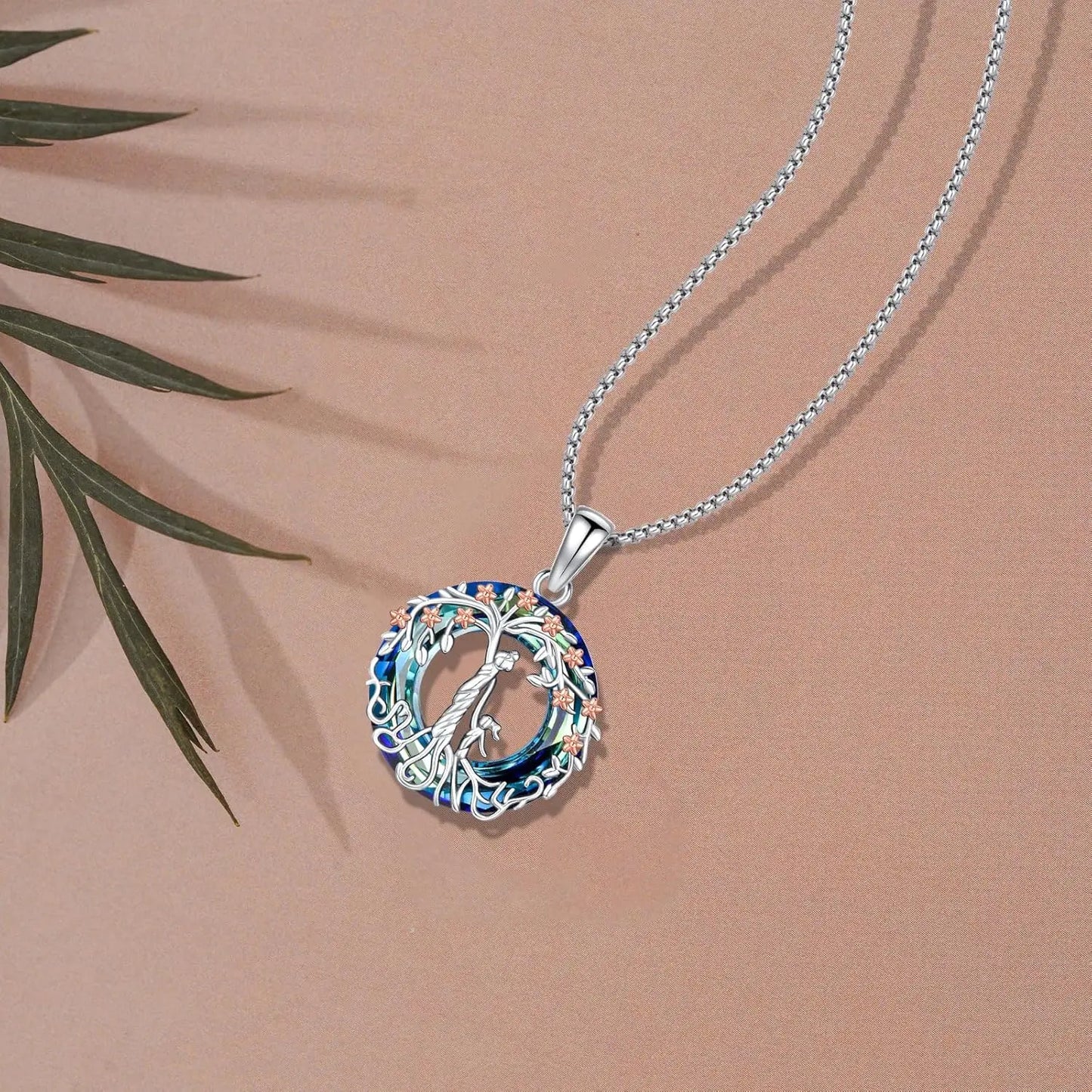 Green Lemon Love 925 Sterling Silver Tree Of Life Necklace