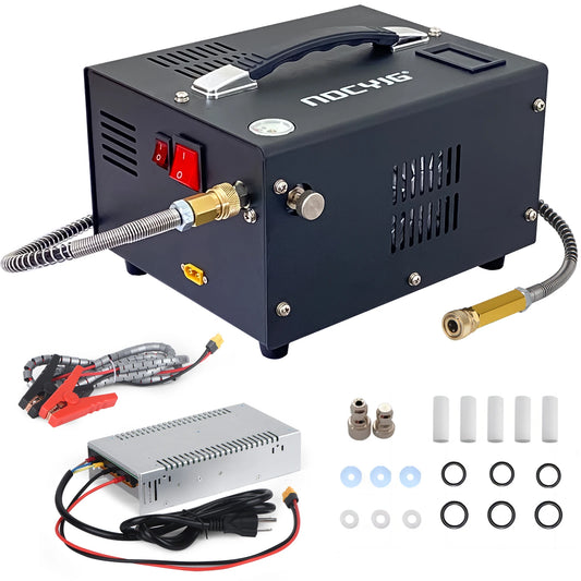 4500Psi 30Mbar Portable PCP Air Compressor Pump 12VDC/110V Power Oil/Water-Free High Pressure Diving Bottle