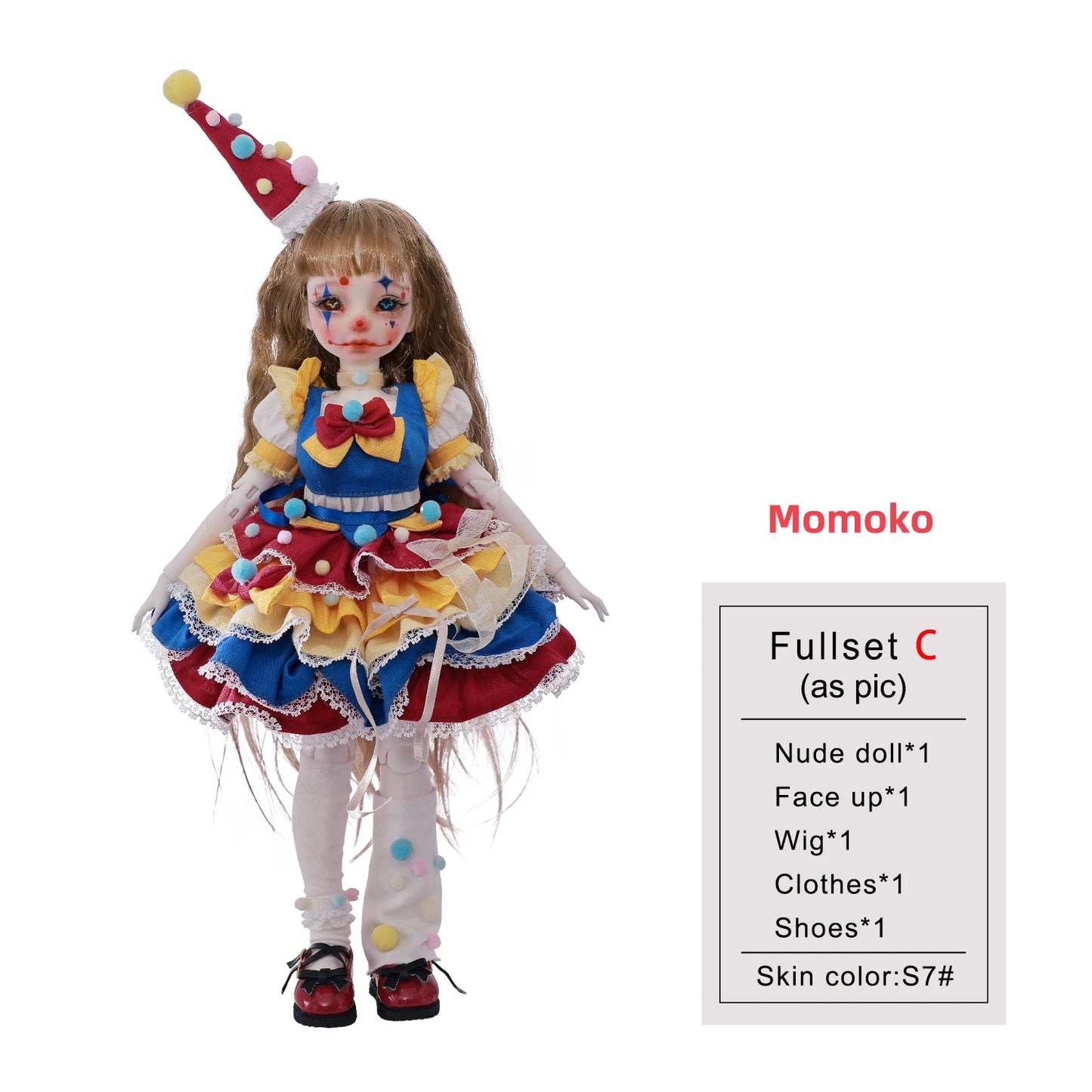 oueneifs Momoko BJD Doll Circus Princess Resin Figure With Antique Lace Pajamas Dress