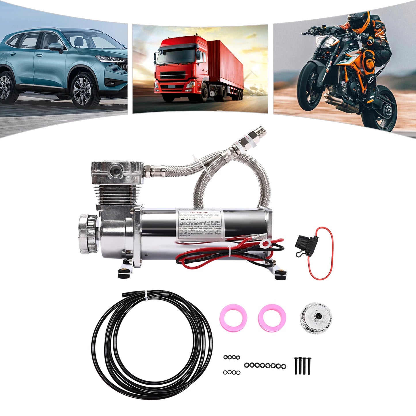 DIY Supplies 12V High Pressure Air Suspension Pump 200 PSI