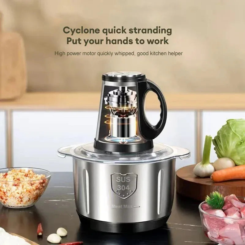 5L Electric Meat Grinders 304 Stainless Steel Food Crusher Multifunctional Vegetable Slicer Chopper Baby Food Processor 110V US